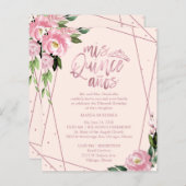 Budget Quinceanera Invitation Bilingual Blush Pink (Front/Back)