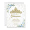 Budget Quinceanera Invitation Bilingual Tiara Blue