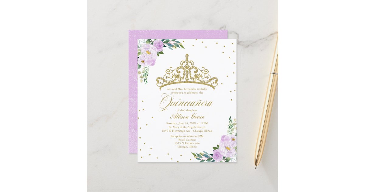 Tiara Quinceañera Invitation