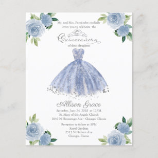 Mis Quince Birthday Electronic Text Invitation Text Message Quinceanera Save Date Invitation Periwinkle Lilac Gown