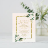 Budget Quinceanera Invitation Pink Gold Floral (Standing Front)