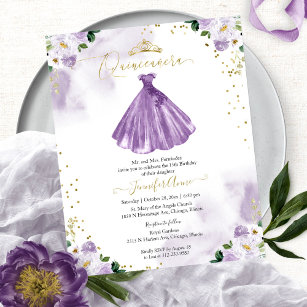 Gold and Purple Glitter Quinceanera Invitations, Quinceanera Invitations,  Purple Quinceanera Invitation, Printable Quince Invitations, Corjl -   Denmark