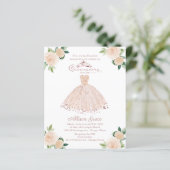 Budget Quinceanera Invitation Spanish Blush Gown (Standing Front)