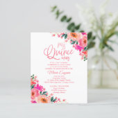 Budget Quinceanera Invitations Spanish Floral (Standing Front)