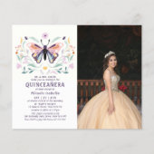 Budget Quinceañera Pink Butterfly Photo Floral (Front)