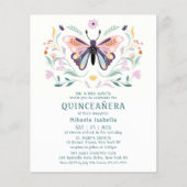 Budget Quinceañera Pink Purple Butterfly Floral (Front)