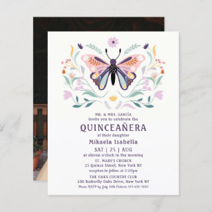 Budget Quinceañera Pink Purple Butterfly Photo