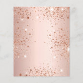 Budget Quinceanera rose gold glitter invitation (Back)