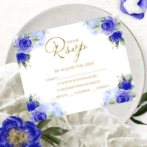 Budget Quinceanera Royal Blue Response Card