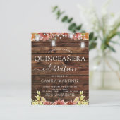 Budget Quinceanera Rustic Wood Autumn Sunflowers (Standing Front)
