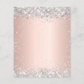 Budget Quinceanera silver rose gold invitation (Back)