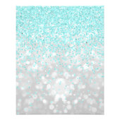 Budget Quinceanera Teal Blue Girly Glitter  Flyer (Back)