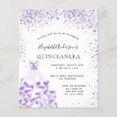 Budget Quinceanera violet white dress glitter (Front)