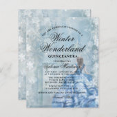 Budget Quinceanera Winter Wonderland Invitation (Front/Back)