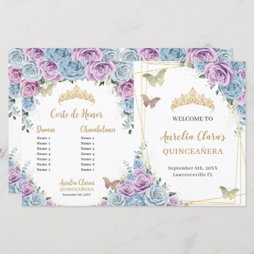 Budget Quincea&#241;era XV Blue Lilac Padrinos Program