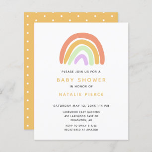Budget Rainbow Baby Shower Cute Simple Yellow