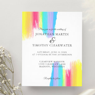 Budget Rainbow Beautiful LGBTQ Wedding Invitation Flyer
