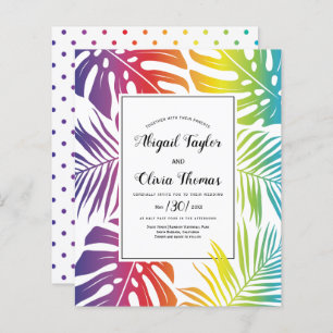 BUDGET Rainbow gay lesbian wedding invitation