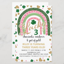Budget Rainbow St Patrick Girl Birthday Invitation