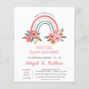 BUDGET Rainbow Virtual Baby Shower Invitation