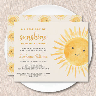 Budget Ray Of Sunshine Boho Baby Shower Invitation