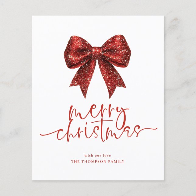 Budget Red Bow 2026 Calendar Merry Christmas (Front)