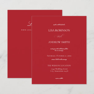 Budget Red Calligraphy Wedding
