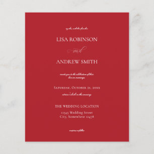 Budget Red Calligraphy Wedding Flyer