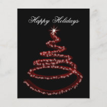 Budget Red Christmas Tree Business Holiday Card