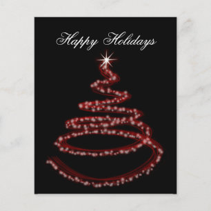 Budget Red Christmas Tree Business Holiday Card