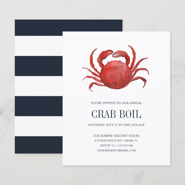 BUDGET Red Crab Feast Seafood Boil Party (Front/Back)