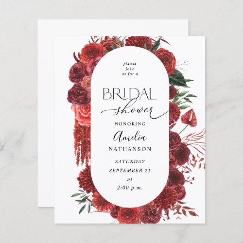 Budget Red Floral Bridal Shower