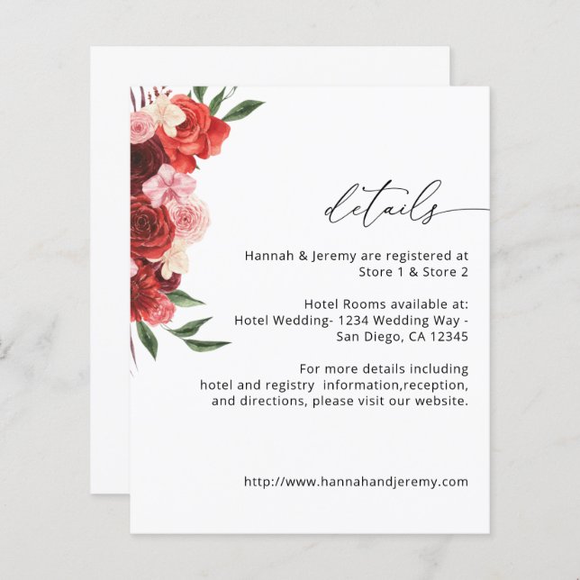 Budget Red Floral Details - White VH2 (Front/Back)