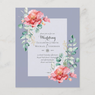 BUDGET Red Floral Eucalyptus Greenery Leaf WEDDING Flyer