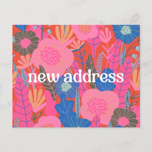 Budget Red Floral We Moved New Home Moving Card