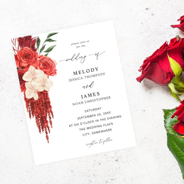 Budget Red Floral Wedding Flyer (Creator Uploaded)