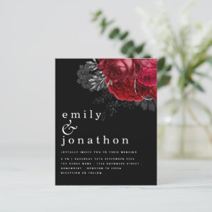 Budget Red Florals Silver Black Wedding