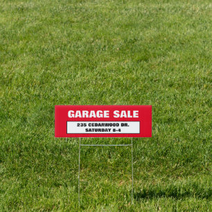 Budget Red Garage Sale Sign