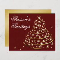 Budget Red Gold Christmas Tree Holiday Card