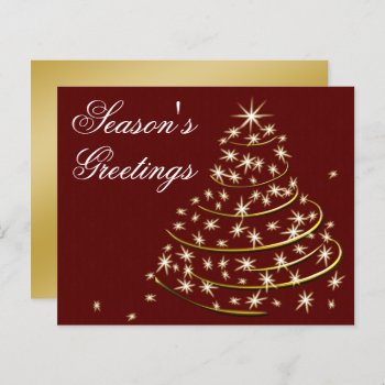Budget Red Gold Christmas Tree Holiday Card by XmasMall at Zazzle