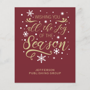 Budget Red Gold Modern Business holiday Card