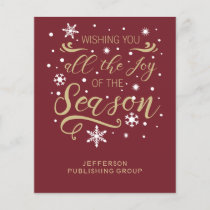 Budget Red Gold Modern Business holiday Card