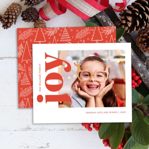 Budget Red Joy Holiday Photo Card Flyer