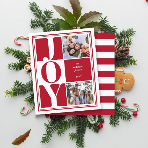 Budget Red Joy Photo Collage Christmas Holiday