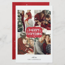 Budget Red Merry Everything 4 photo holiday card