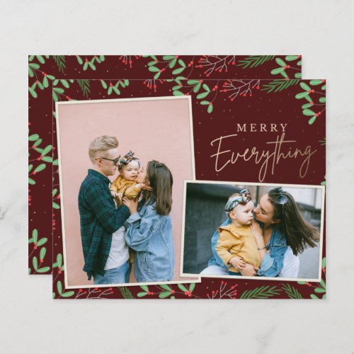 Budget Red Merry Everything Photo Holiday Card