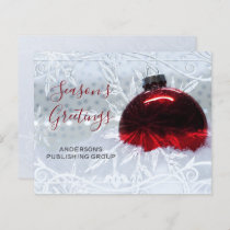 Budget Red Ornament Company Holiday Card