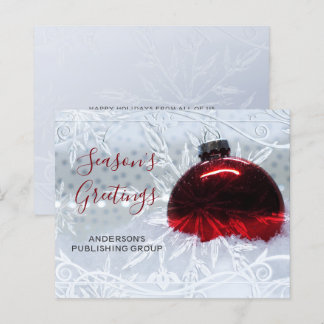 Budget Red Ornament Company Holiday Card