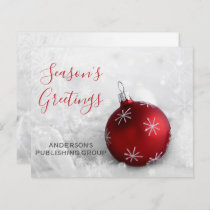 Budget Red Ornament Company Holiday Card