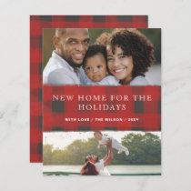 Budget Red Plaid New Home Photo Holiday Card